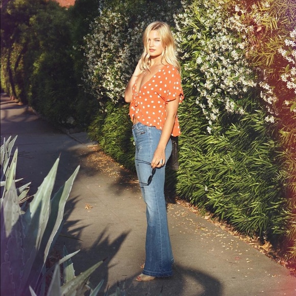 SOLD Tularosa Winnie Blouse Orange Polka Dot - Picture 2 of 5